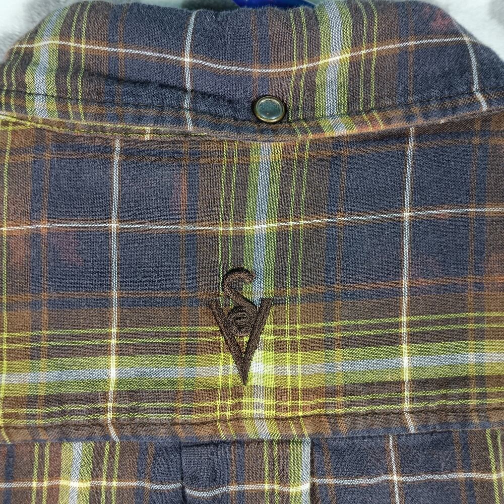 Scottevest TEC Button Down Shirt Men XL Plaid 6 Pocket - Picture 8 of 13
